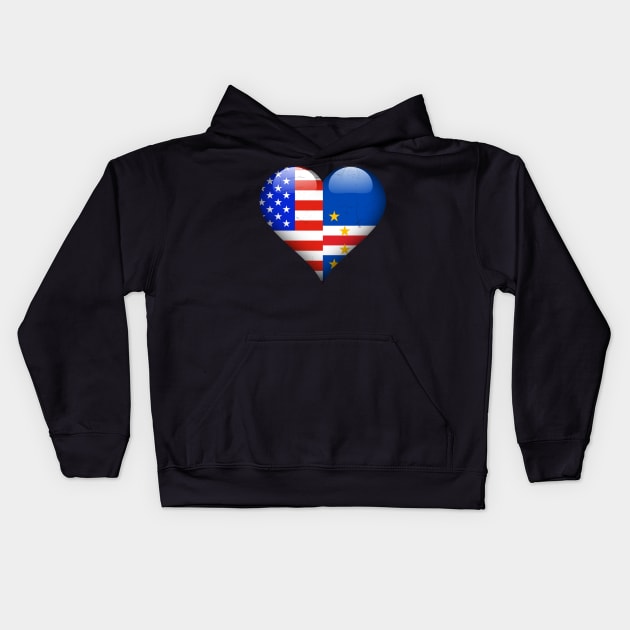 Half American Half Cape Verdean - Gift for Cape Verdean From Cape Verde Kids Hoodie by Country Flags